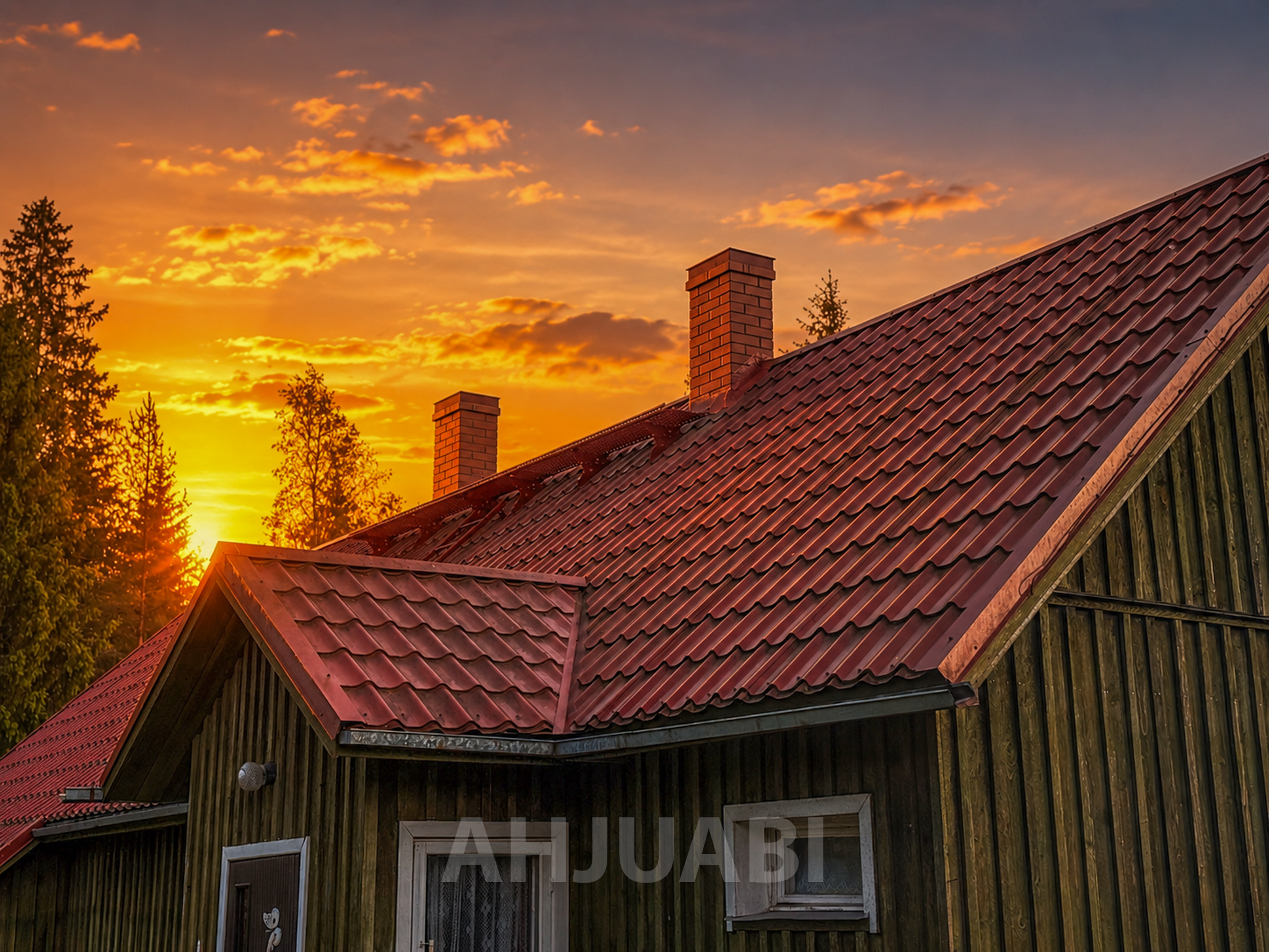 Uued F2 külmakindlatest tellistest korstnad pärast korstna ehitust Harjumaal